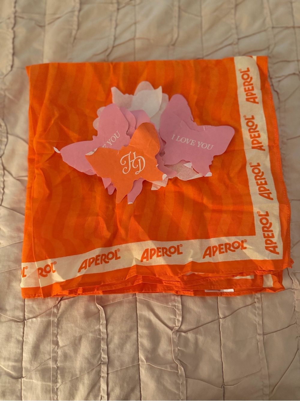 Hilary Duff Lucky Me Tour Aperol Bandana + HD I Love You Confetti